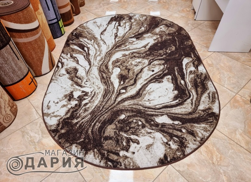 Мокетен килим ERIKA 8033 brown елипса